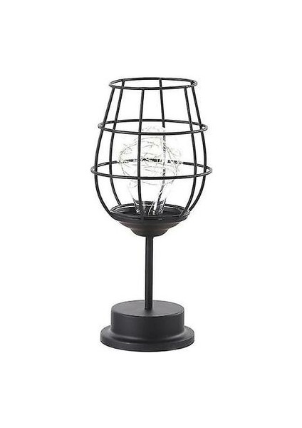 Sanat LED Masa Lambası Okuma Lambası Gece Lambası Yatak Odası Başucu Lamba Masası Aydınlatma Oturma Odası Retro Klasik Demir Ev Dekorasyon (Şarap Cam) (Yurt Dışından)