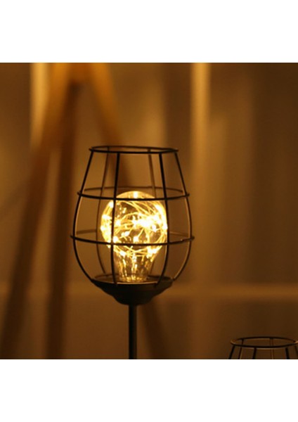 Sanat LED Masa Lambası Okuma Lambası Gece Lambası Yatak Odası Başucu Lamba Masası Aydınlatma Oturma Odası Retro Klasik Demir Ev Dekorasyon (Şarap Cam) (Yurt Dışından)