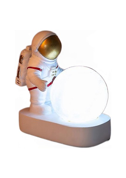 Modern Astronot Masa Lambası Art Deco Reçine Lamba Masa Yatak Odası Lamba Yaratıcı Oturma Odası Loft Dekorasyon Uzay Adam Masa Işık LED (Pil Altın) (Yurt Dışından)