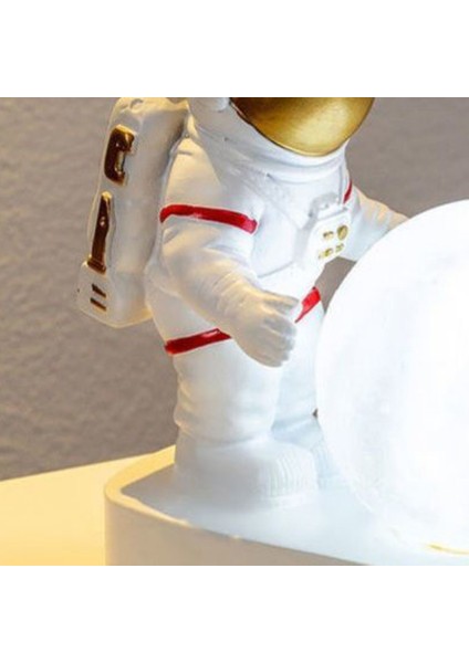 Modern Astronot Masa Lambası Art Deco Reçine Lamba Masa Yatak Odası Lamba Yaratıcı Oturma Odası Loft Dekorasyon Uzay Adam Masa Işık LED (Pil Altın) (Yurt Dışından)