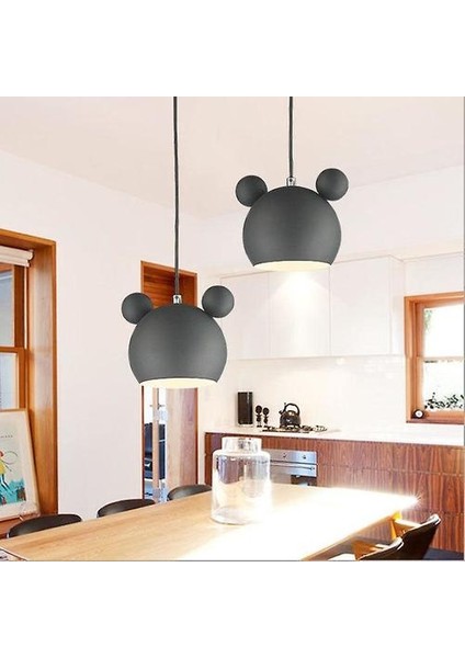 Nordic Duvar Lambası Çocuk Odası Işıkları Için Alüminyum Mickey Aplik Modern Kapalı Duvar Işık Fikstür E27 Yaratıcı Armatür (Pembe) (Yurt Dışından)