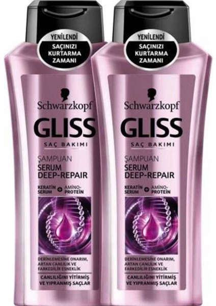 Schwarzkopf Gliss Onarıcı Saç Şampuanı 360 Ml. 2'li