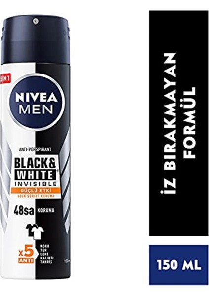 Black & White Invisible Güçlü Etki Sprey Deodorant Erkek, 150 ml modelleri
