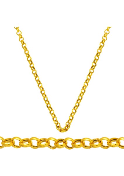 Doç Halka 14 Ayar Altın Zincir - 45 cm