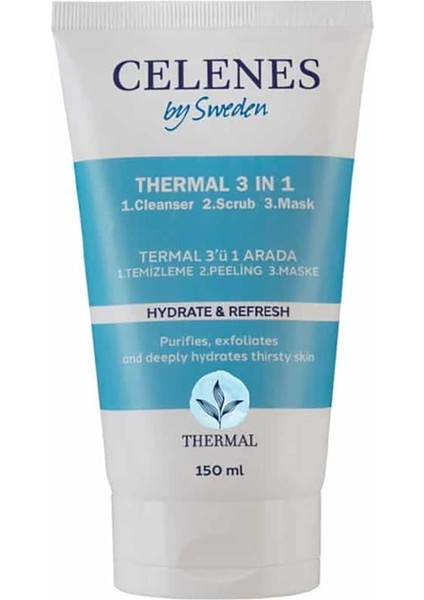 Celenes Thermal 3'ü 1 Arada Yıkama Peeling Maske 150 ml