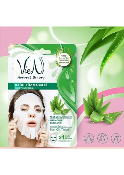 Aloe Vera Içerikli Kağit Yüz Maskesi