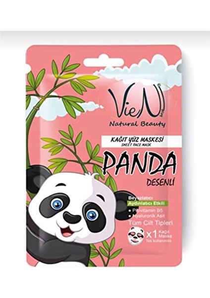 Panda Desenli Kağit Yüz Maskesi
