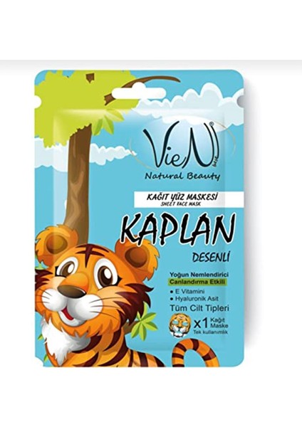 Kaplan Desenli Kağit Yüz Maskesi