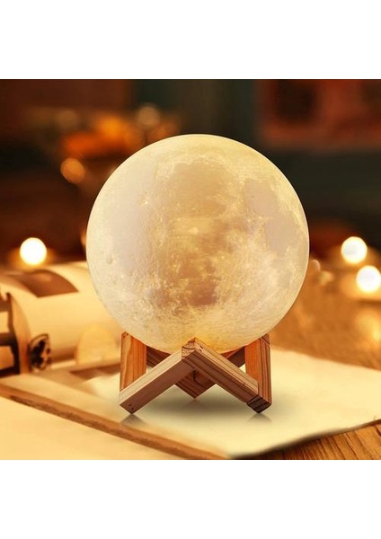 Ay Lambası Aced LED Aydınlatma 3D Baskılı 16 Renkler Ay Işık 15 cm Uzaktan ve dokunmatik Kontrol, Ayarlanabilir Parlaklık USB Şarj Edilebilir Lunar L (Yurt Dışından)