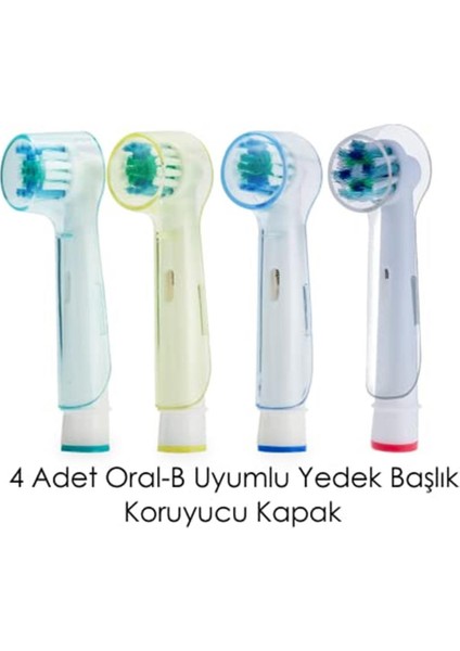 Elektrikli Ve Pilli Diş Fırçaları İle Uyumlu Koruyucu Kapak 4'Lü Set