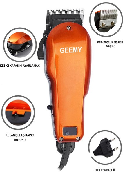 GM-1005 Kuaförlerin Tercihi Kablolu Saç Sakal Kesme Makinesi Tıraş Makinesi Paslanmaz