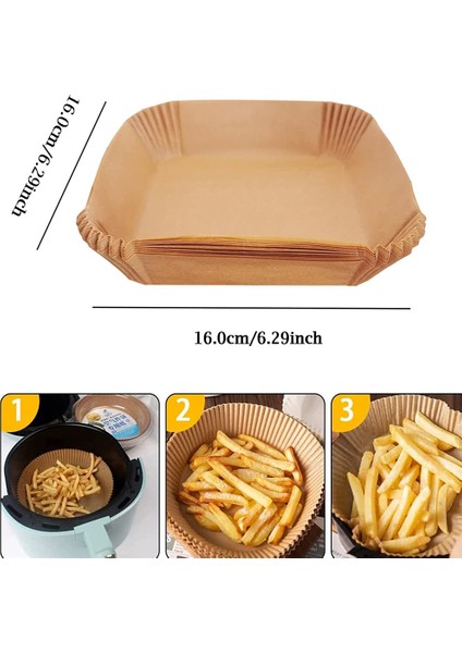 Hava Fritözü Tek Kullanımlık Kağıt Astarı Hava Fritözü Için Pişirme Kağıdı Yağa Dayanıklı Suya Dayanıklı Fırında Pişirme Için Parşömen Kavurma Mikrodalga 50 Adet Kare (Yurt Dışından)