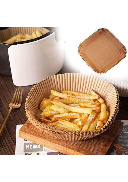 Hava Fritözü Tek Kullanımlık Kağıt Astarı Hava Fritözü Için Pişirme Kağıdı Yağa Dayanıklı Suya Dayanıklı Fırında Pişirme Için Parşömen Kavurma Mikrodalga 50 Adet Kare (Yurt Dışından)