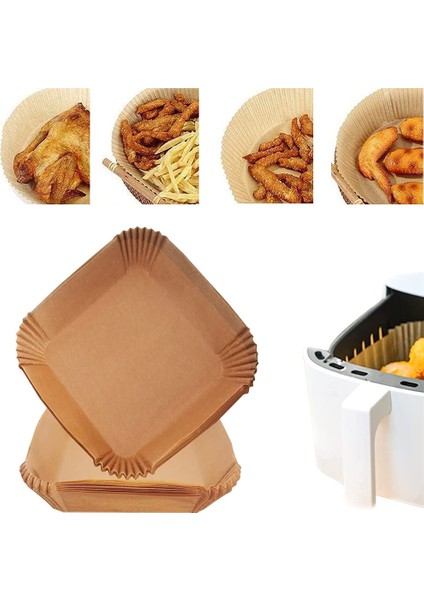 Hava Fritözü Tek Kullanımlık Kağıt Astarı Hava Fritözü Için Pişirme Kağıdı Yağa Dayanıklı Suya Dayanıklı Fırında Pişirme Için Parşömen Kavurma Mikrodalga 50 Adet Kare (Yurt Dışından)