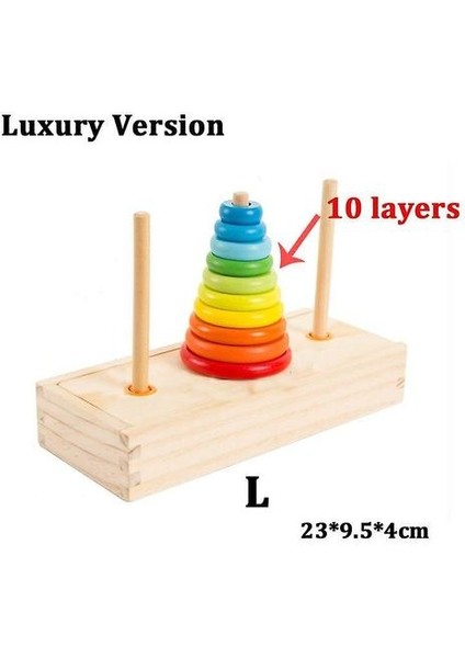 (10 Katlar L) Hanoi Kule Çocuklar Eğitici Oyuncaklar Ahşap Bulmaca Istifleme Kule Erken Öğrenme Klasik Matematik Yapboz Çocuk Bebek Oyuncakları (Yurt Dışından) modelleri