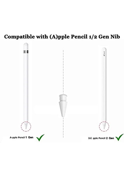 Apple Pencil 2 Nesil ve 1 Adet - [4'lü Paket] Apple Pencil Uç Ipad Pro 11 Için, 10,5 Inç 12,9 Inç 9