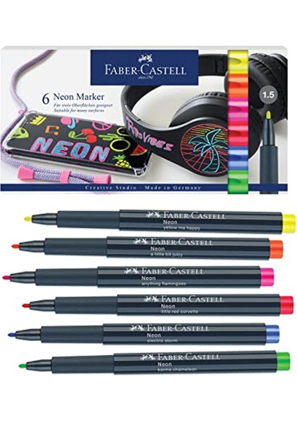 Neon Markör, 6'lı Set
