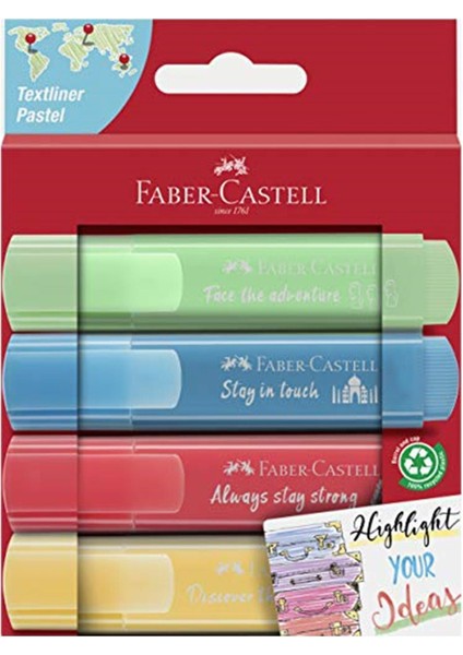 Fosforlu Kalem 46 Pastel Renkler, 4x Kart 2021