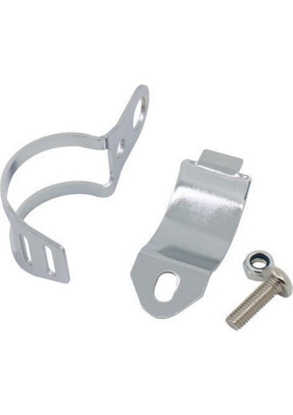 Evrensel Motosiklet Turn Sinyal Işık Ön Çatal Montaj Braketleri Gümüş modelleri