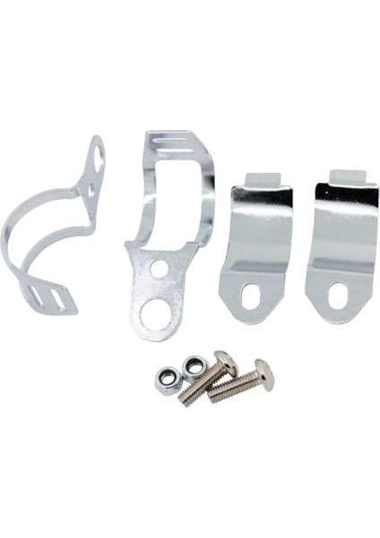 Evrensel Motosiklet Turn Sinyal Işık Ön Çatal Montaj Braketleri Gümüş fırsatları