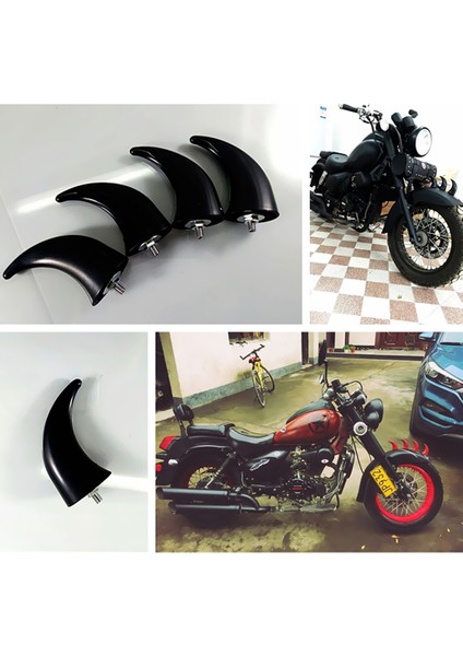 Helikopter Bobber Touring Için Motosiklet Ön Boynuzlar Dekorasyonu - Siyah fiyatları