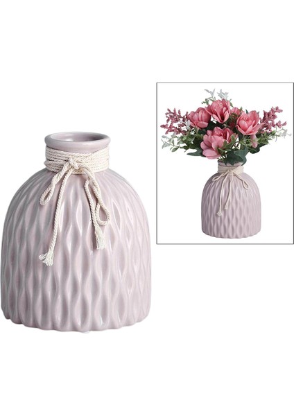 Geometrik Çiçek Vazo Seramik Saksı Ev Ofis Dekorasyon Süsleri 15 cm Pembe fırsatları