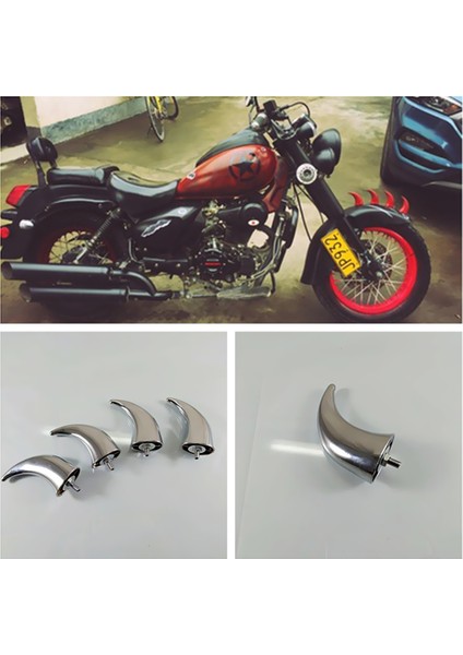 Chrome Chrome Tarif Edildiği Gibi Chopper Touring Cafe Racer Custom Için Universal Front Boynuzlar Dekorasyonu fiyatları