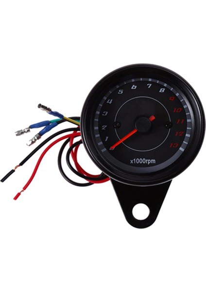 Motosiklet 13000RPM Takometre Tacho Gauge Metre LED Backlight 12V Siyah