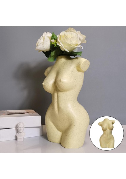 Vücut Saksı Vazo Ekicileri Tutucu Centerpieces Sanat Heykel Ev Dekor Sarı indirimleri