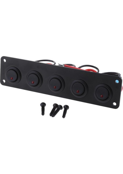 5 Çete 12-24V Açık/kapalı Yuvarlak Rocker Geçiş Anahtarı Panel Kırmızı Tekneler Için LED fırsatları