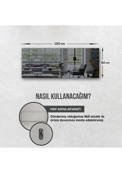 Ayna Füme Ayna Güneş Desen Kanallı 130 x 50 cm indirimleri