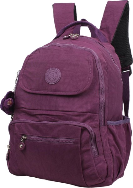 8866 Mor Unisex Klinkır Aksesuarlı Kumaş Sırt Çantası