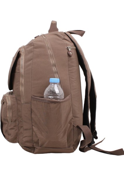 8860 Vizon Unisex Klinkır Aksesuarlı Kumaş Sırt Çantası