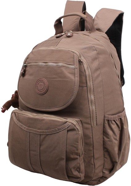 8860 Vizon Unisex Klinkır Aksesuarlı Kumaş Sırt Çantası