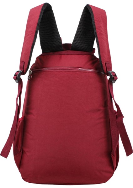 8860 Bordo Unisex Klinkır Aksesuarlı Kumaş Sırt Çantası modelleri