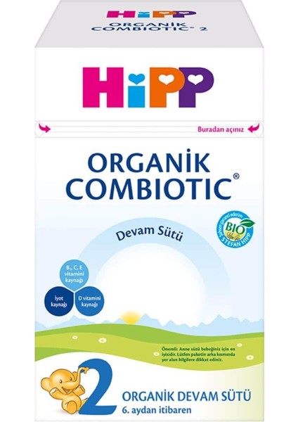 Organik Combiotic Bebek Sütü 2 800 gr