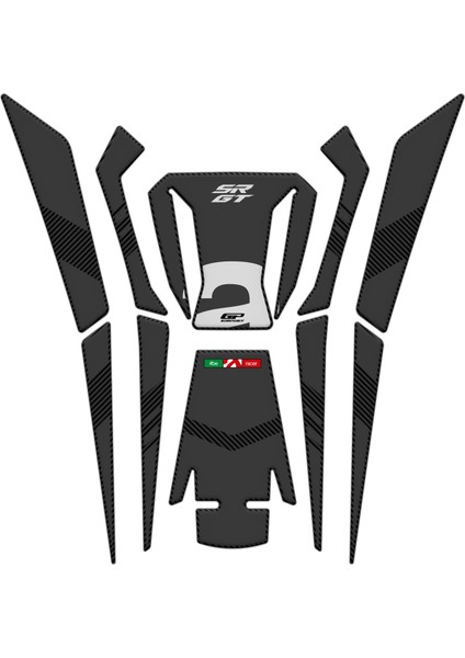Aprilia SR GT 125 / 200 2022-2023 Uyumlu Tank Pad Siyah