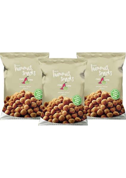 Hummus Snacks Chili & Lime Aromalı Vegan Glutensiz Nohut Cipsi 3 x 45 gr