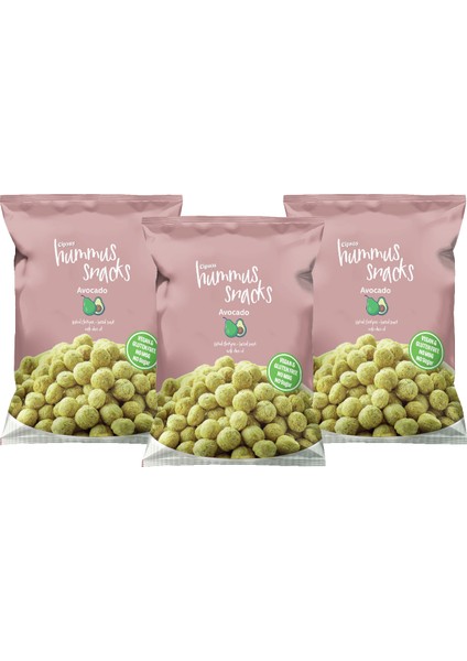 Hummus Snacks Avokado Aromalı Vegan Glutensiz Nohut Cipsi 3 x 45 gr