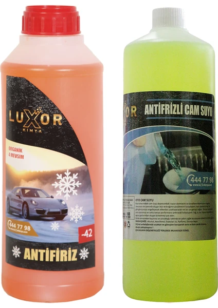 Kimya 2li Set -22°C Antifrizli Cam Suyu 1 Lt + -42°C Turuncu Antifriz 1.5 Lt