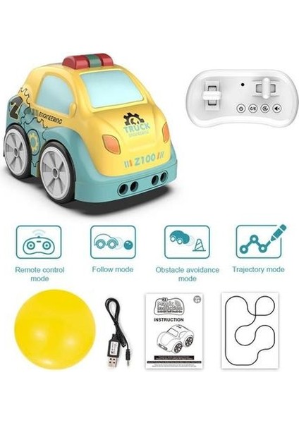 Rc Parça Araba Sensörü Uzaktan Kumanda Mini Araba Radyo Kontrollü Elektrikli Araba Akıllı Oyuncaklar Çocuklar Için Oto Takip Et Engel Kaçınma Araba | Rc Cars (Sarı) (Yurt Dışından)