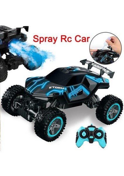 Rc Araba Büyük 4WD Yüksek Hızlı Rc Kapalı Yol Araç Rc Sprey Araba 2.4 Ghz Uzaktan Kumanda Araba Oyuncak LED Işıkları ile Rc Monster Truck | Rc Arabalar (Mavi) (Yurt Dışından)