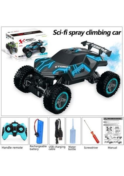 Rc Araba Büyük 4WD Yüksek Hızlı Rc Kapalı Yol Araç Rc Sprey Araba 2.4 Ghz Uzaktan Kumanda Araba Oyuncak LED Işıkları ile Rc Monster Truck | Rc Arabalar (Mavi) (Yurt Dışından)