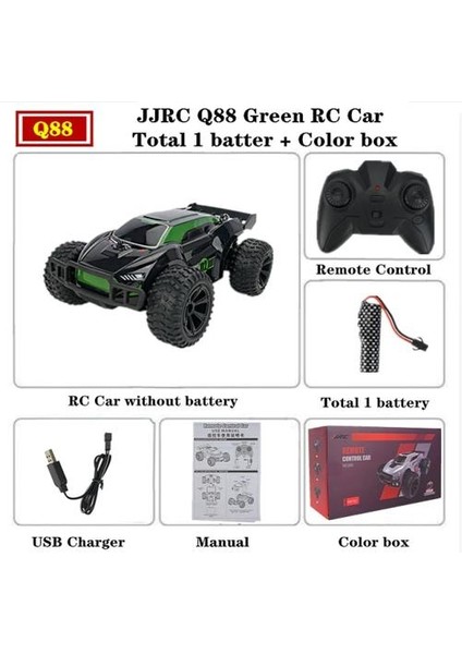 Q88 Rc Araba 2WD Uzaktan Kumanda Sürüklenme 1:22 2.4 Ghz Yüksek Hızlı Kapalı Yol Araçları Stunt Arabalar Rtr Oyuncak Çocuklar Için | Rc Arabalar (Yeşil) (Yurt Dışından)