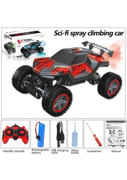 Rc Araba Büyük 4WD Yüksek Hızlı Rc Kapalı Yol Araç Rc Sprey Araba 2.4 Ghz Uzaktan Kumanda Araba Oyuncak LED Işıkları ile Rc Monster Truck | Rc Arabalar (Kırmızı) (Yurt Dışından)