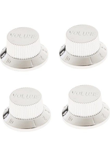 4 Pcs Gitar Hedece Düğmeleri St Stil Elektro Gitar Parçaları Için Hacim Düğmeleri Gümüş