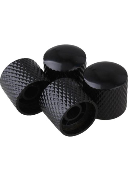 4 Elektrikli Gitar Potansiyometre Hız Kontrol Topları Kapaklar 16 x 17MM Siyah