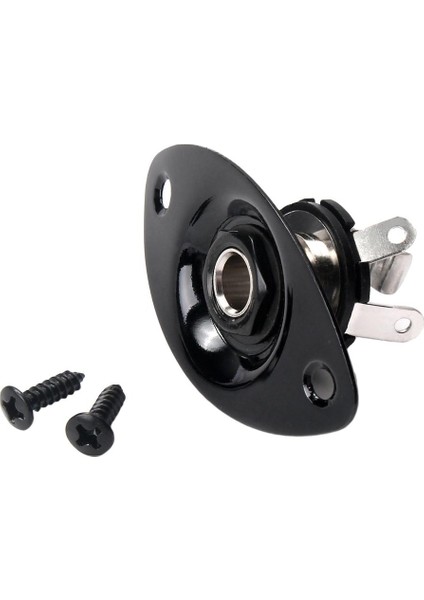 Siyah Oval Fiş Plakası Fr Ukulele Elektro Gitar Bas Yedek Parça Siyah