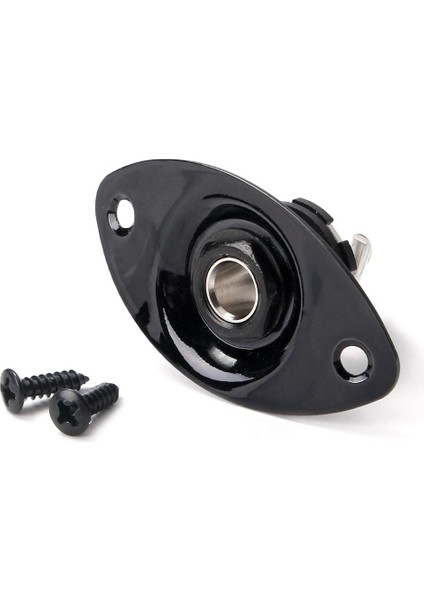 Siyah Oval Fiş Plakası Fr Ukulele Elektro Gitar Bas Yedek Parça Siyah indirimleri