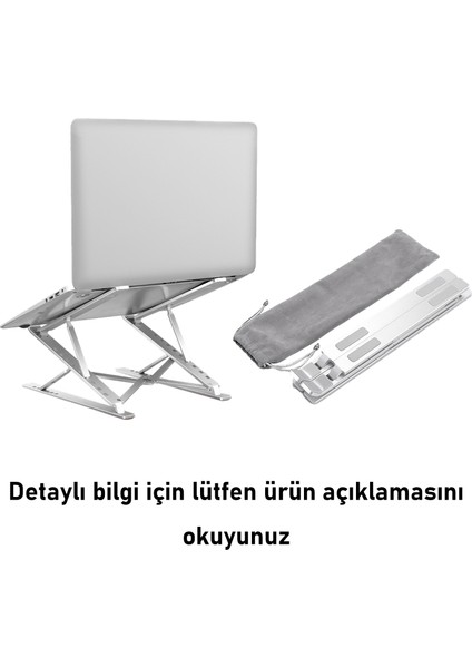 DM09 12.6''-15.6''-17.3'' Çift Katlı 15 Seviyeli Katlanabilir Taşınabilir Alüminyum Dizüstü Laptop Notebook Stant